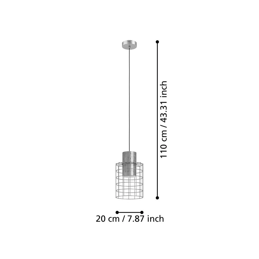 Eglo 43647 "MILLIGAN" 110 Cm Yüksekliğinde 20 Cm Çapında Çelik Sarkıt Avize