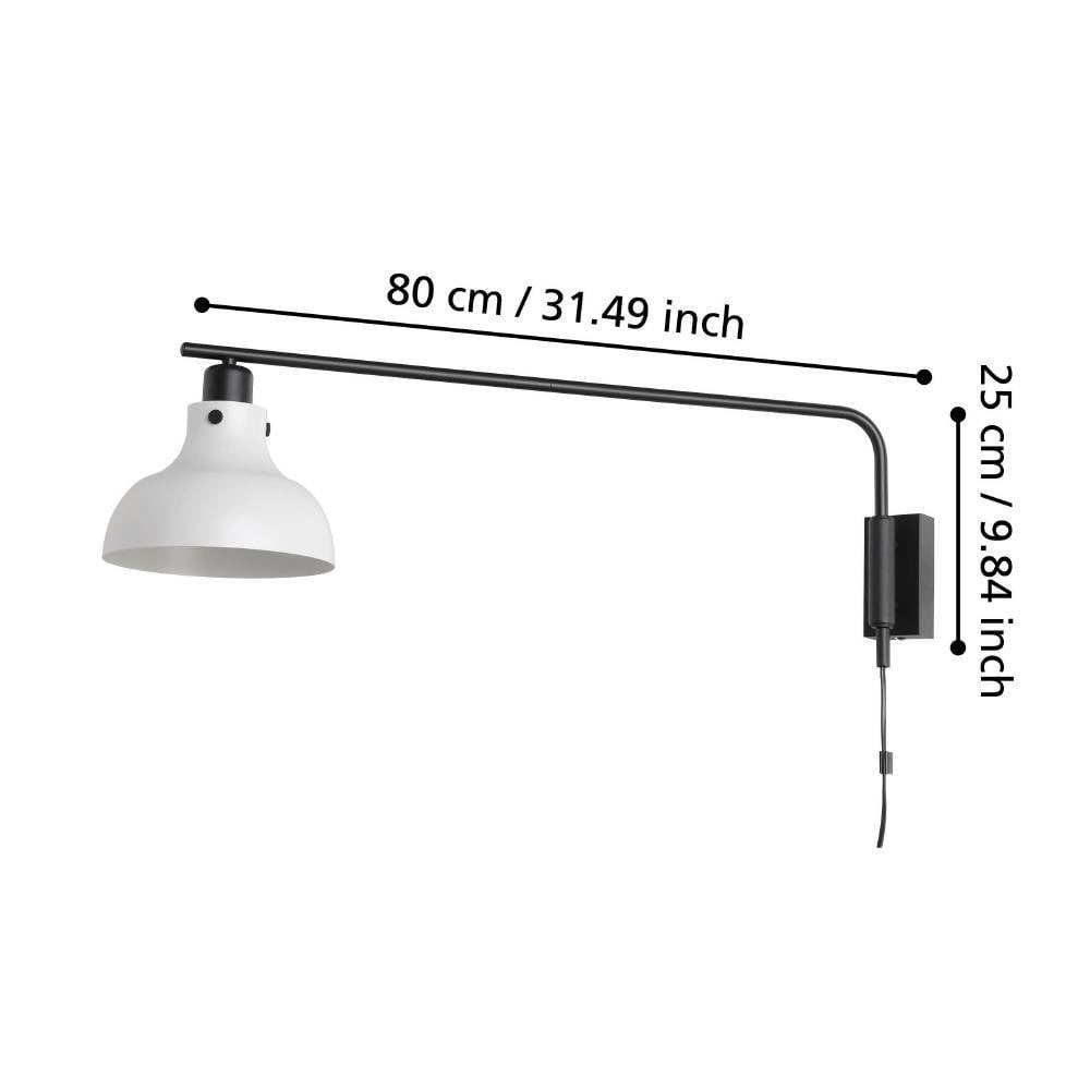Eglo 43843 "MATLOCK" Çelik Gri, Siyah Duvar Aplik