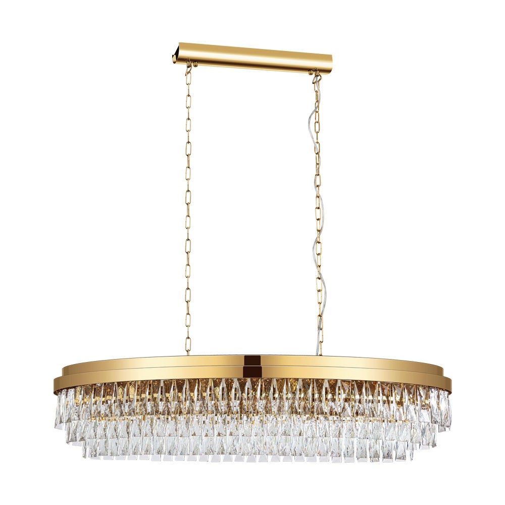 Eglo 39463 "VALPARAISO" 110 Cm Yüksekliğinde Çelik Gold Sarkıt Avize