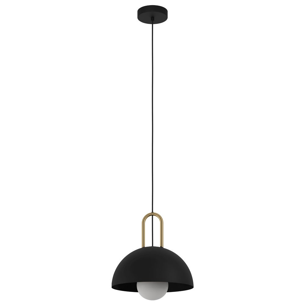 Eglo 99693 İç Mekan " Calmanera " Siyah, Pirinç Renk Dökme Çelik Tekli Sarkıt Aydınlatması Ip20 E27 Max: 1X40W  Çap: 32,5 Cm