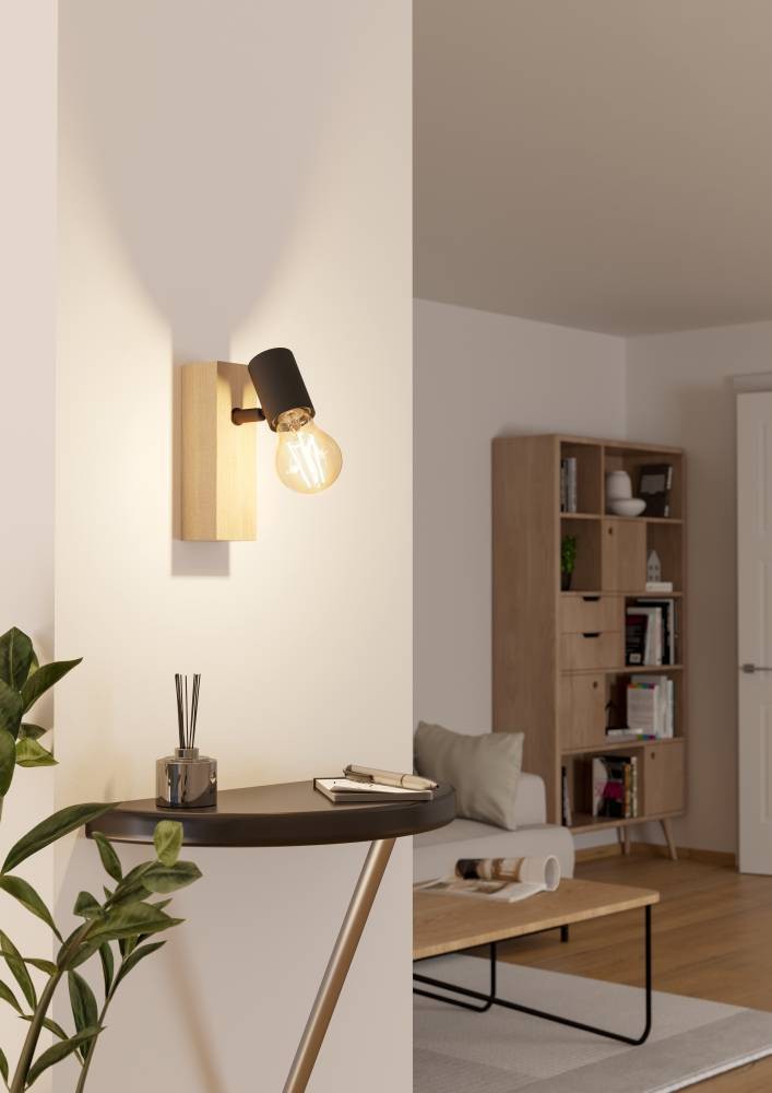 Eglo 99477 "TOWNSHEND 3" 1X10W Ahşap, Çelik Kahverengi, Siyah Sıva Üstü Spot