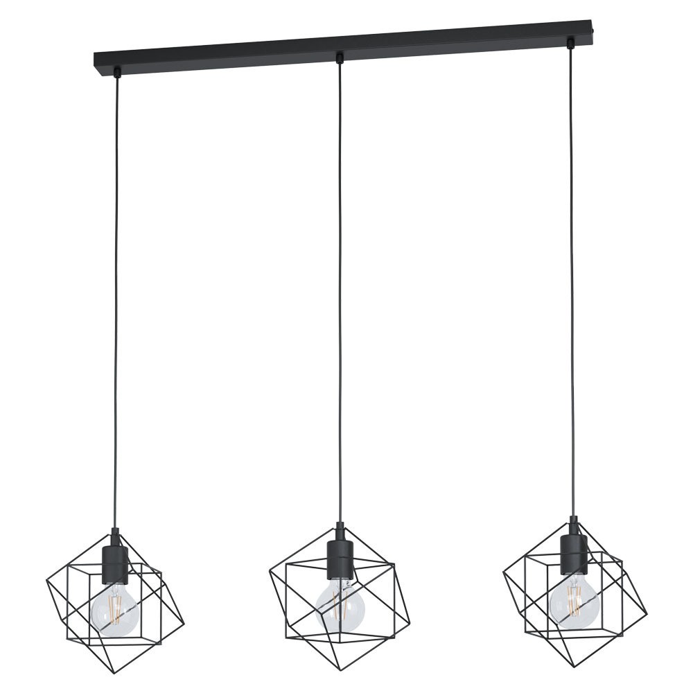 Eglo 43361 "STRAITON" 110 Cm Yüksekliğinde Çelik Siyah Sarkıt Avize