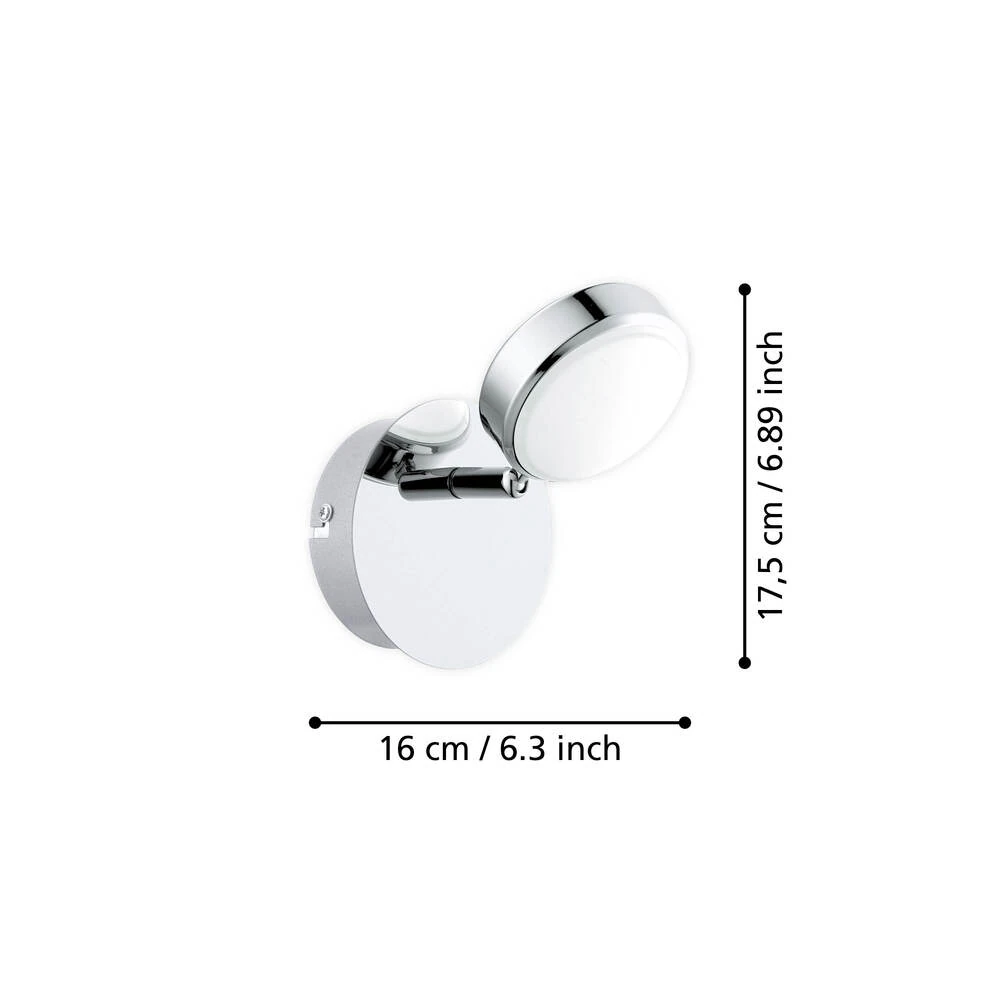 Eglo 95628 "SALTO" 1X5.4W Krom Çelik Sıva Üstü Spot