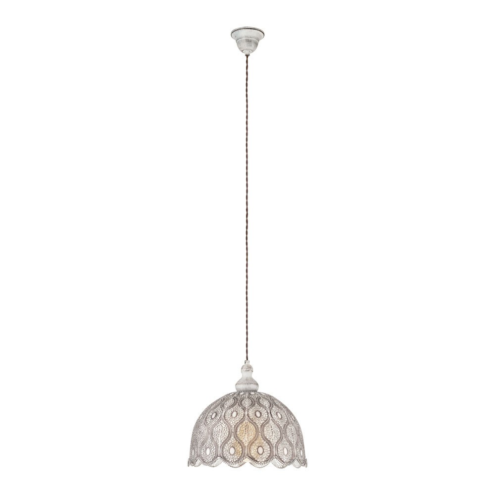 Eglo 49717 "TALBOT 2" 110 Cm Yüksekliğinde Çelik Antik Beyaz Sarkıt Avize