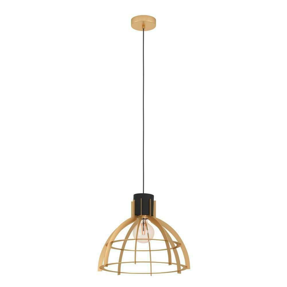 Eglo 43767 "STILLINGTON" 110 Cm Yüksekliğinde Çelik Siyah, Gold Sarkıt Avize