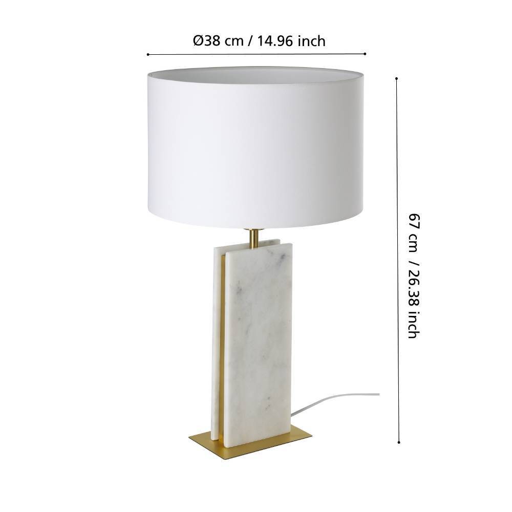 Eglo 390409 "BELESAR" 67 Cm Yüksekliğinde Çelik, Taş Masa Lambası