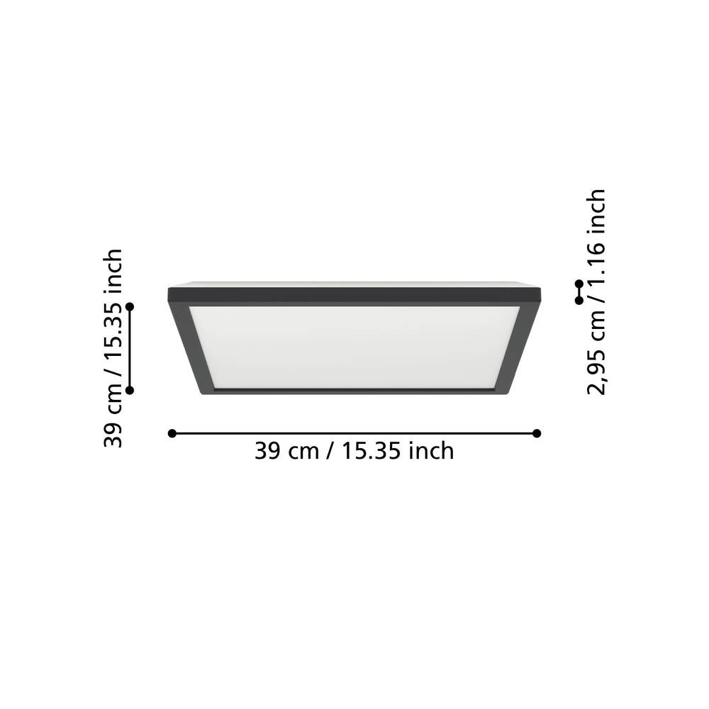 Eglo 901467 "ROVITO-Z" 39 Cm Uzunluğunda Siyah Plastik Led Panel Ip44
