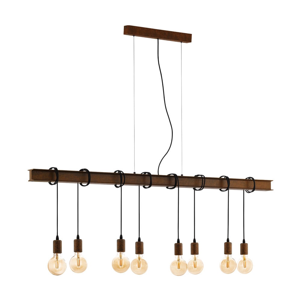Eglo 43524 "TOWNSHEND 4" 110 Cm Yüksekliğinde Çelik Antik Kahverengi, Siyah Sarkıt Avize