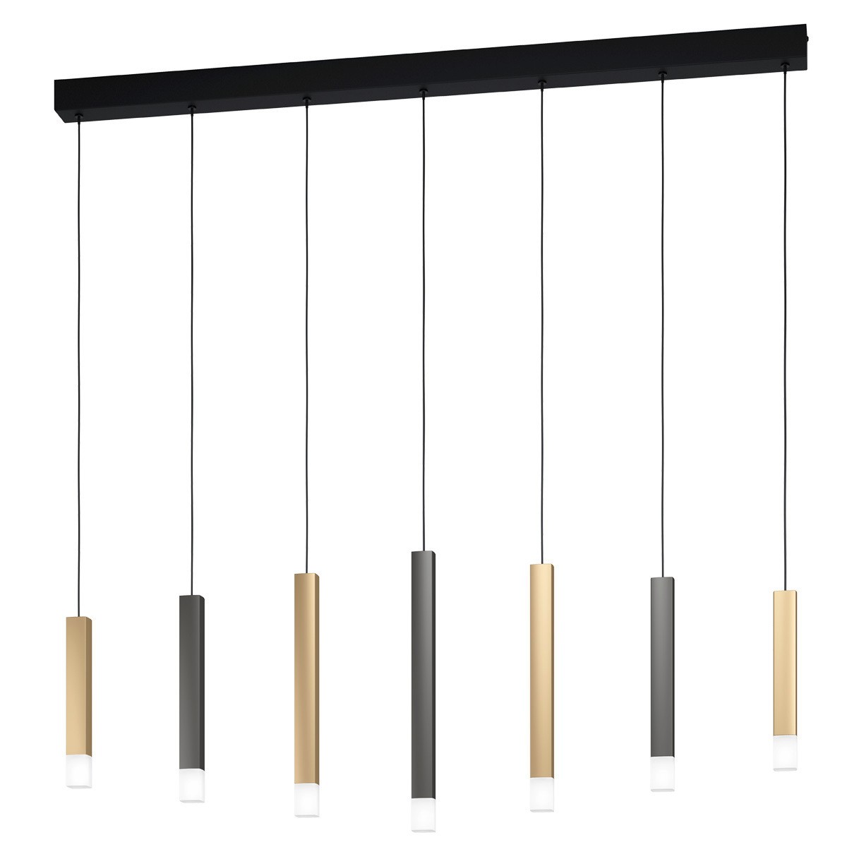 Eglo 39906 "ESTANTERIOS" 150 Cm Yüksekliğinde Alüminyum, Çelik Siyah, Kahverengi, Gold Sarkıt Avize