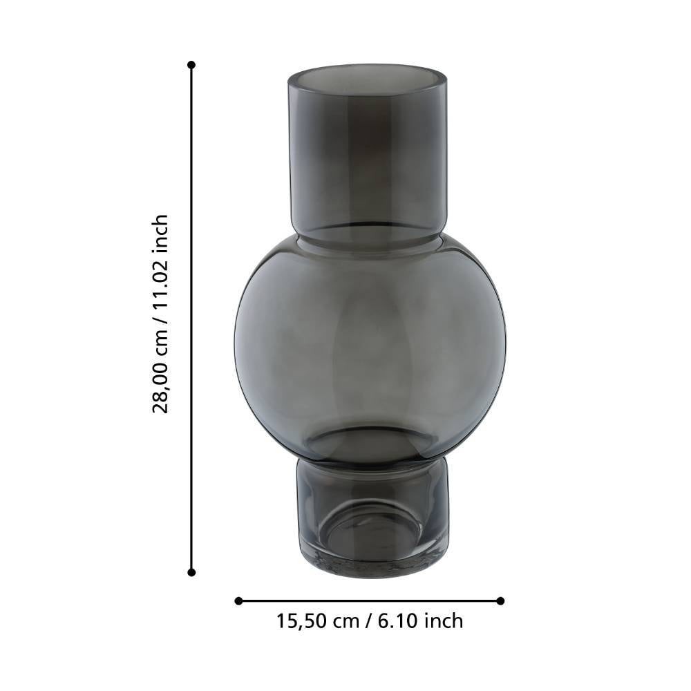 Eglo 421231 "AMPITABE" 28 Cm Yüksekliğinde Gri Cam Vazo