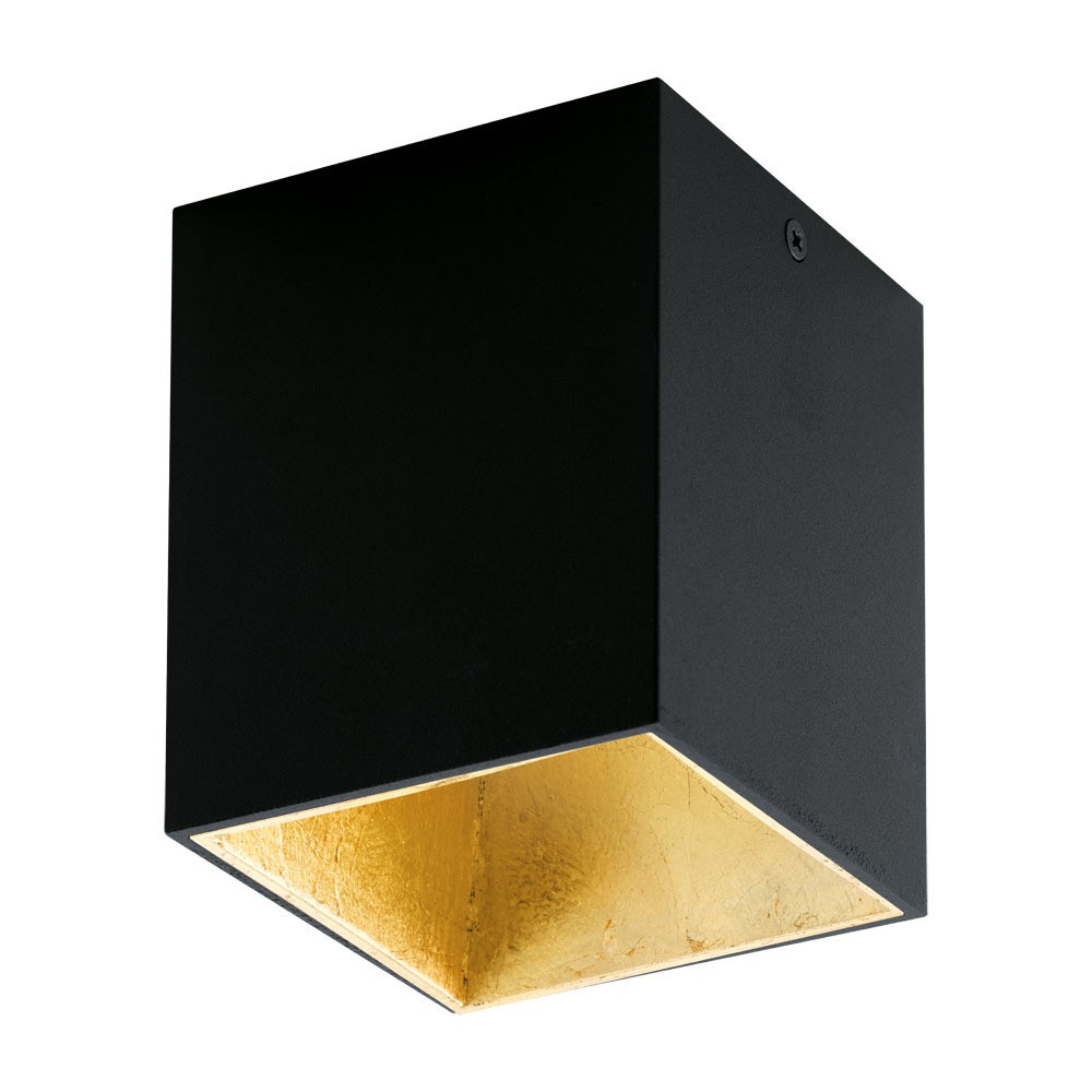 Eglo 94497 "POLASSO" 10 Cm Uzunluğunda Alüminyum, Plastik Siyah, Gold Tavan Armatürü