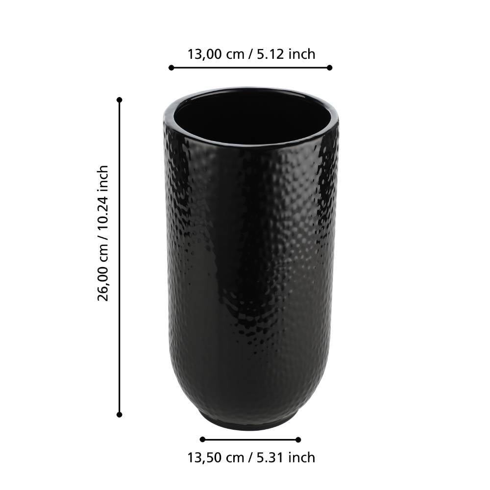 Eglo 421039 "BUGALLON" 26 Cm Yüksekliğinde Siyah Seramik Vazo