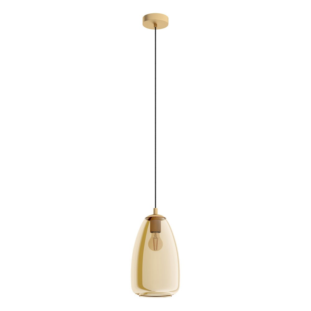 Eglo 98648 "ALOBRASE" 20 Cm Çapında Çelik Fırçalanmış Pirinç Sarkıt Avize