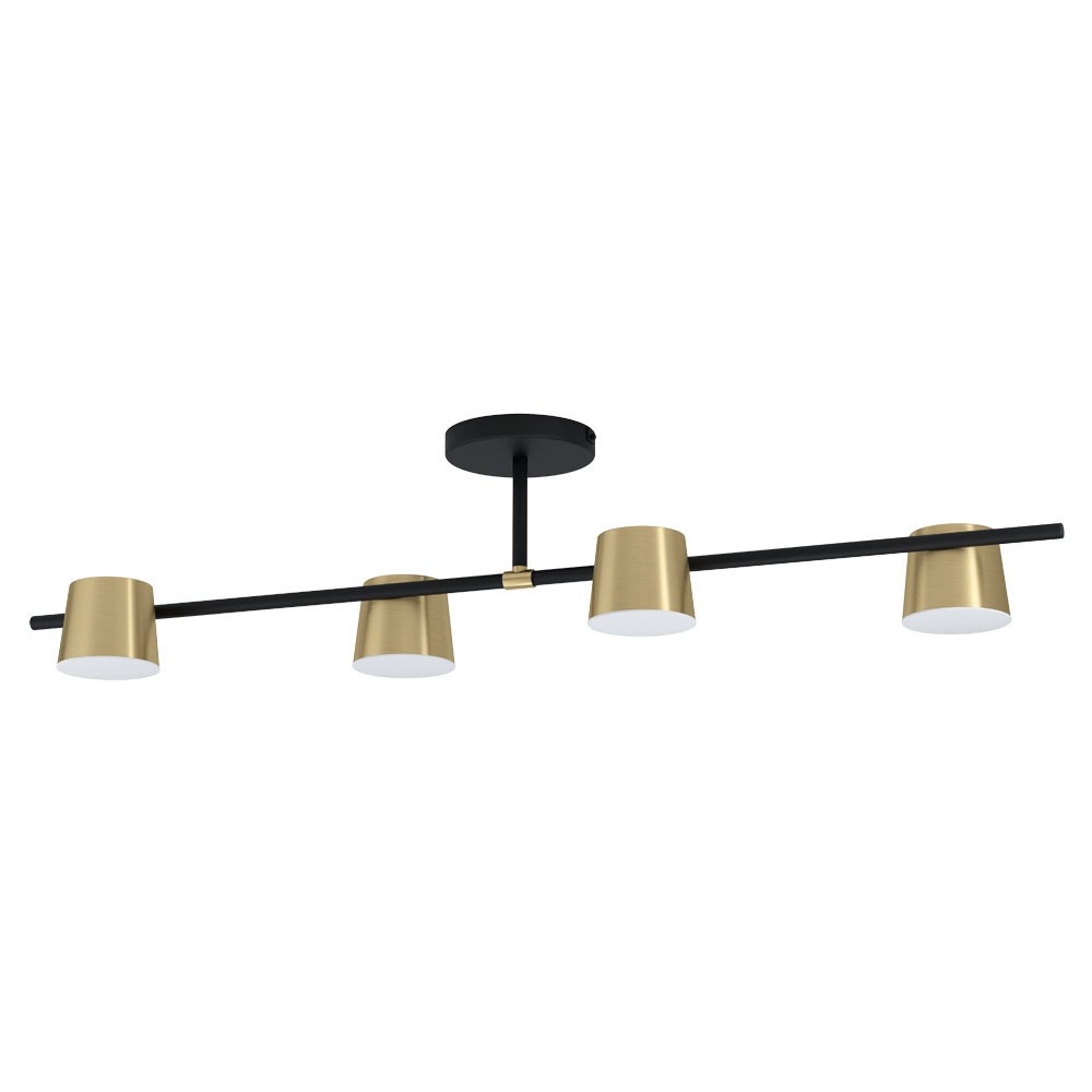 Eglo 39984 "ALTAMIRA" 115,5 Cm Uzunluğunda Çelik Siyah, Pirinç Tavan Armatürü