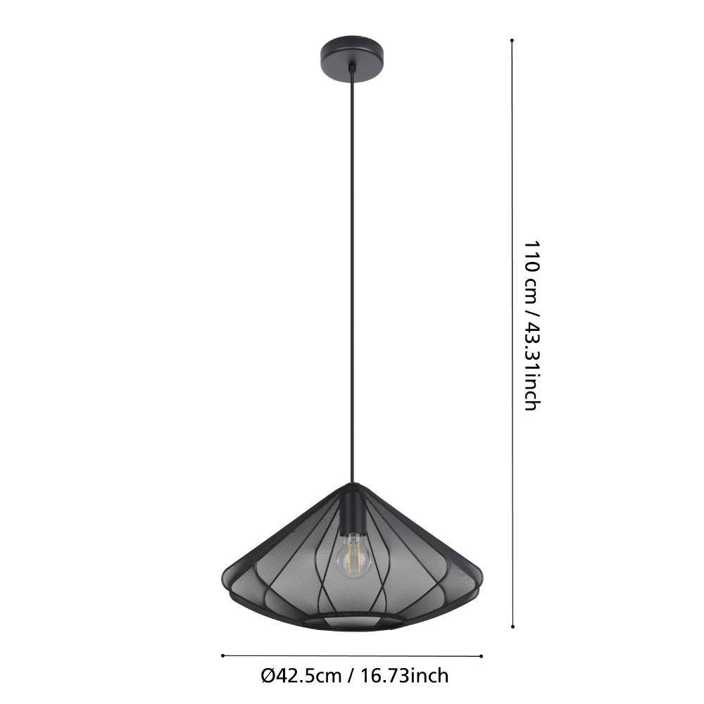 Eglo 43995 "DOLWEN" 42,5 Cm Çapında Çelik Siyah Sarkıt Avize