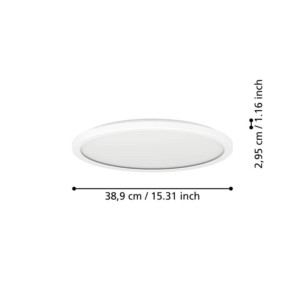 Eglo 901472 "ROVITO-Z" 38.9 Cm Çapında Beyaz Plastik Led Panel Ip44