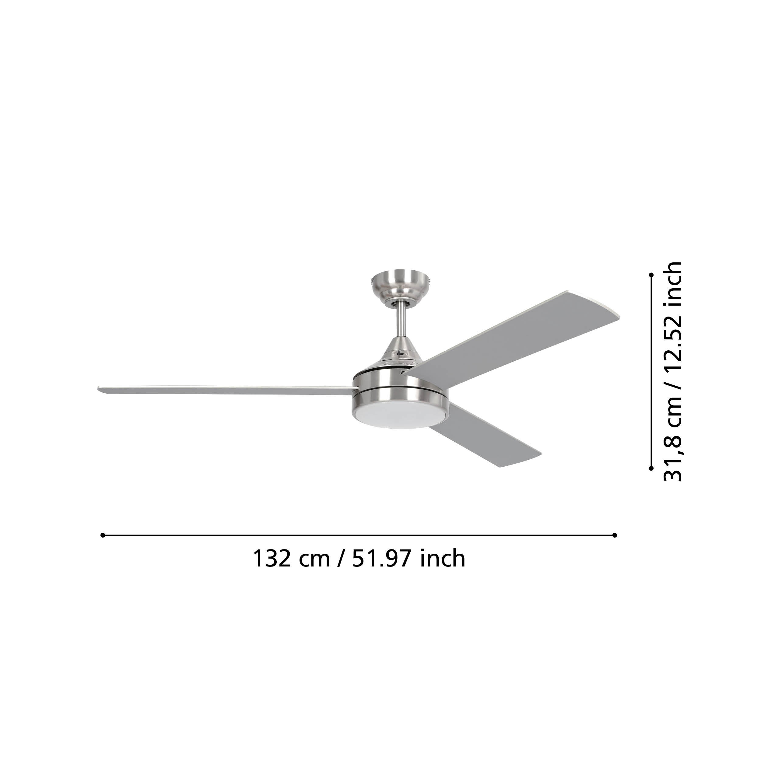 Eglo 35081 "SESIMBRA" 132 Cm Çapında Çelik Tavan Vantilatörü Ac Motor