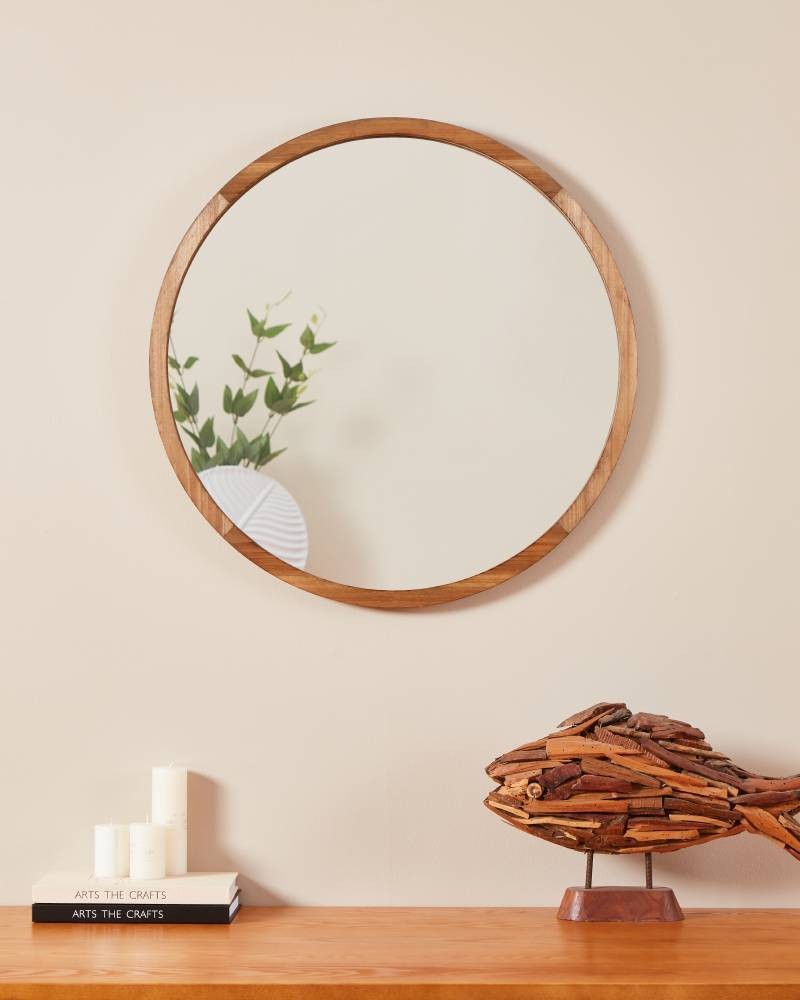 Eglo 425038 "BANI" 70 Cm Çapında Dekoratif Kahverengi Ahşap Ayna