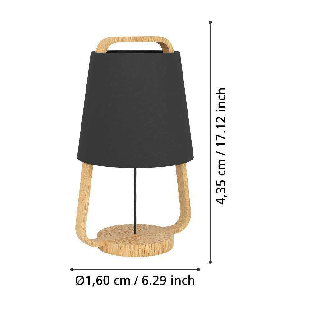 Eglo 390187 "CAMALOZA" 43,5 Cm Yüksekliğinde Çelik, Ahşap Masa Lambası