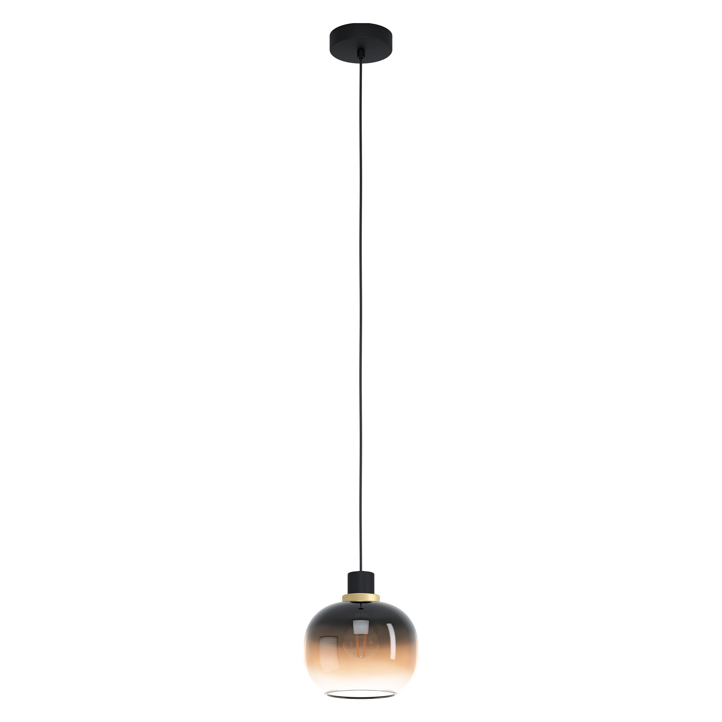 Eglo 99614 "OILELLA" 110 Cm Yüksekliğinde Çelik Siyah, Pirinç Sarkıt Avize