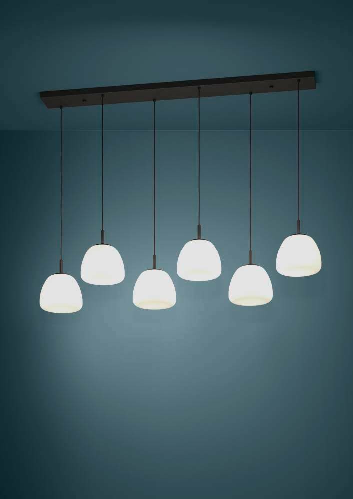 Eglo 390203 İç Mekan " Balmes " Siyah Renk Dökme Çelik Sarkıt Lamba Ip20 E27 Max: 6X40W En: 144,5 Cm