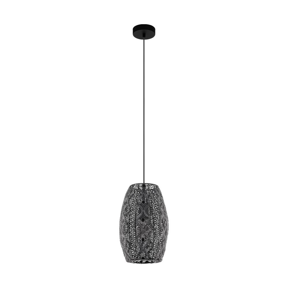 Eglo 43391 "RIYADH" 110 Cm Yüksekliğinde Çelik Siyah Sarkıt Avize
