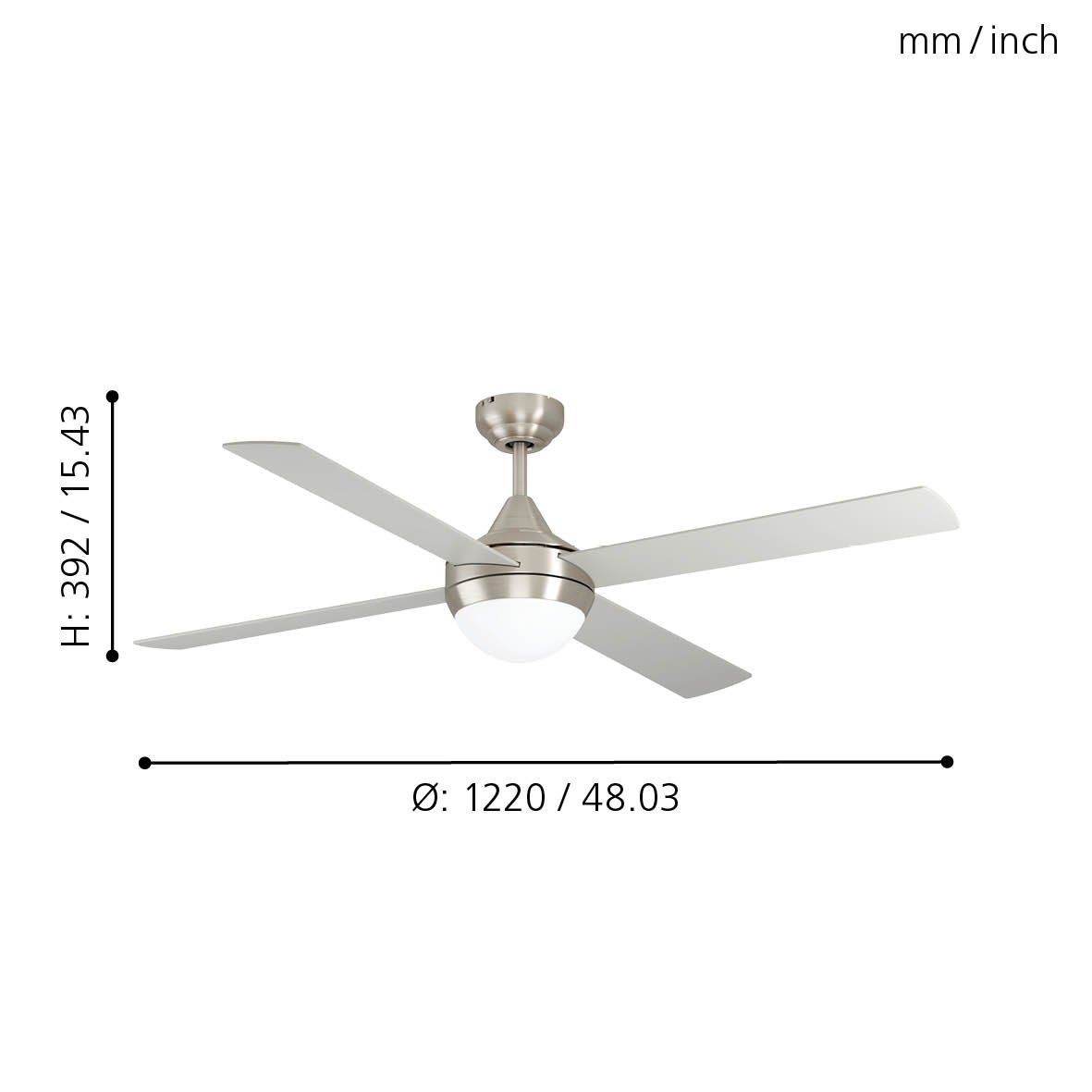 Eglo 35083 "VARADERO" 122 Cm Çapında Çelik Tavan Vantilatörü Ac Motor