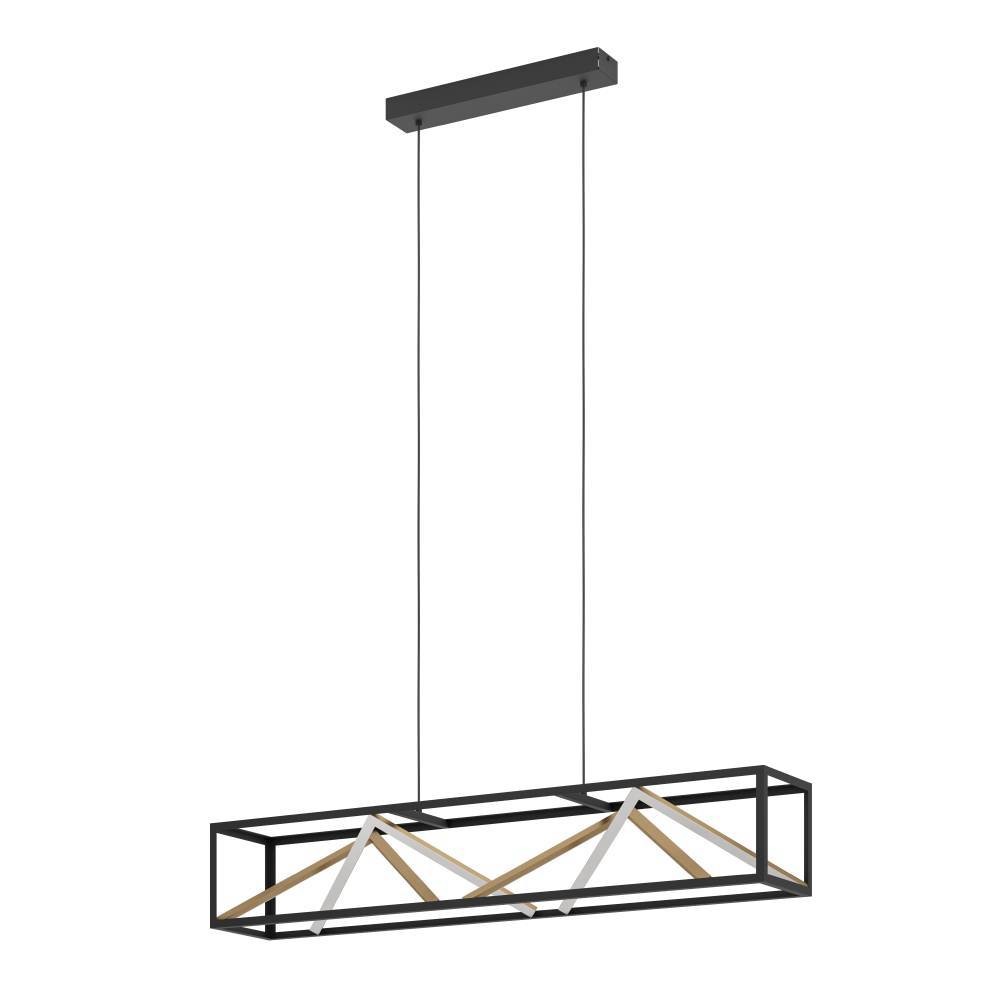 Eglo 390417 "PENELA" 150 Cm Yüksekliğinde Alüminyum, Çelik Siyah, Gold Sarkıt Avize