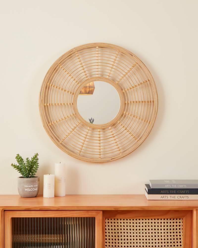 Eglo 425029 "MITSUKE" 55 Cm Çapında Dekoratif Doğal Ahşap Ayna
