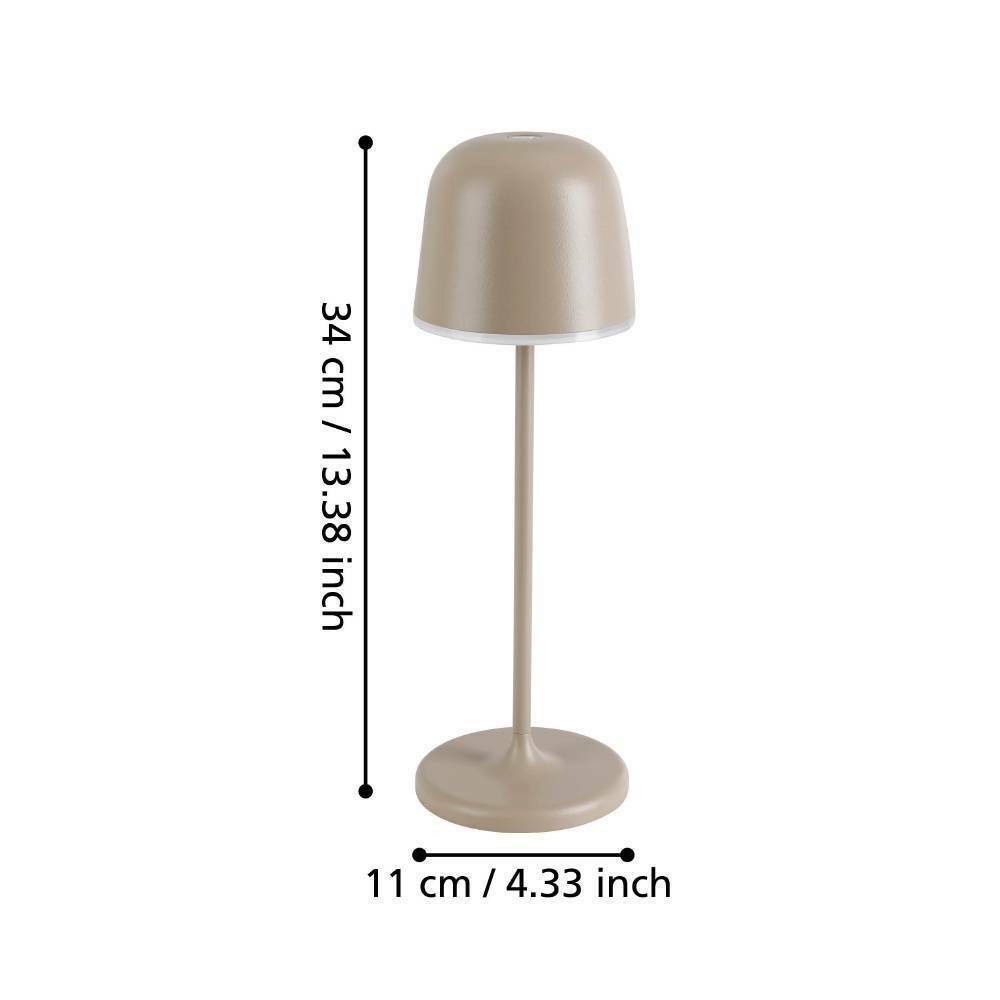 Eglo 900461 "MANNERA" 34 Cm Yüksekliğinde Dokunmatik Alüminyum, Usb Girişli Çelik Dış Mekan Bahçe Aydınlatması Masa Lambası Ip54