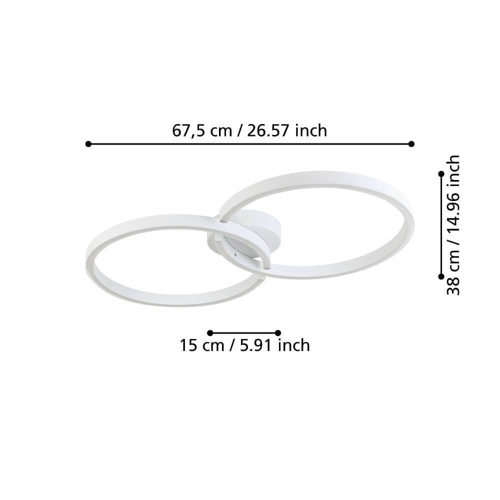 Eglo 900954 "AMANDOLO" 67,5 Cm Uzunluğunda Alüminyum, Çelik Beyaz Tavan Armatürü RGB