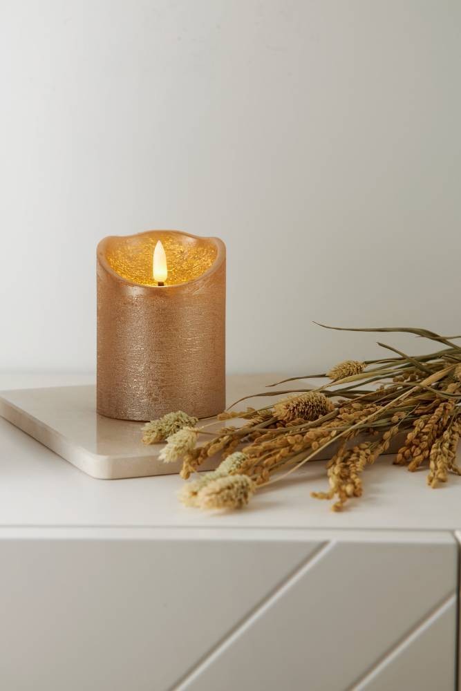 Eglo 411498 "FLAMME RUSTIC" Led Mum Gold 10Cm Yüksekliğinde 7,5Cm Çapında