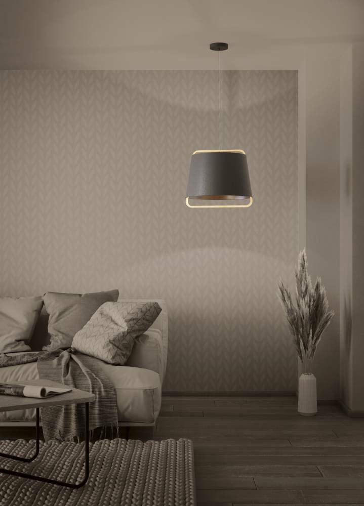 Eglo 390185 "CAMALOZA" 150 Cm Yüksekliğinde Çelik, Ahşap Siyah, Kahverengi Sarkıt Avize