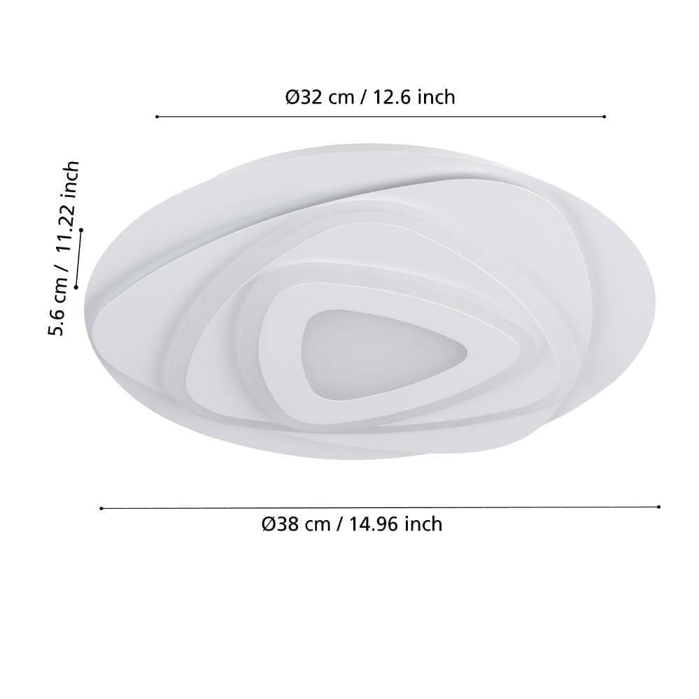 Eglo 900864 "PALAGIANO" 38 Cm Çapında Çelik Beyaz Tavan Armatürü