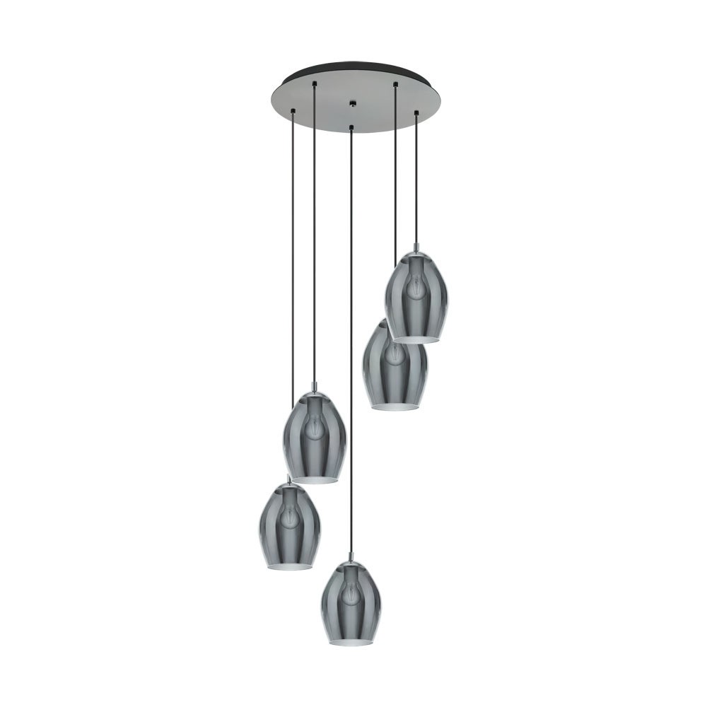 Eglo 39567 "ESTANYS" 200 Cm Yüksekliğinde Çelik Nikel Nero Sarkıt Avize