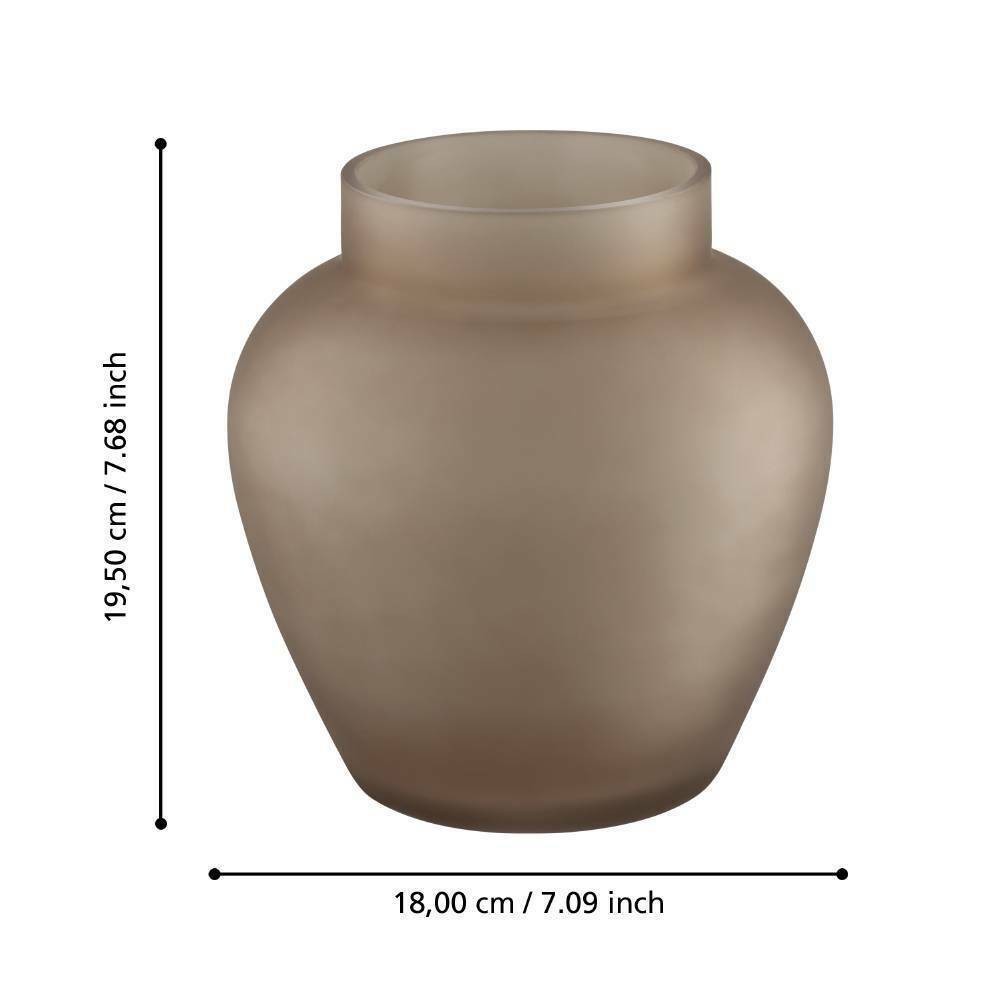 Eglo 421205 "ASINDRO" 19,5 Cm Yüksekliğinde Kahverengi Cam Vazo
