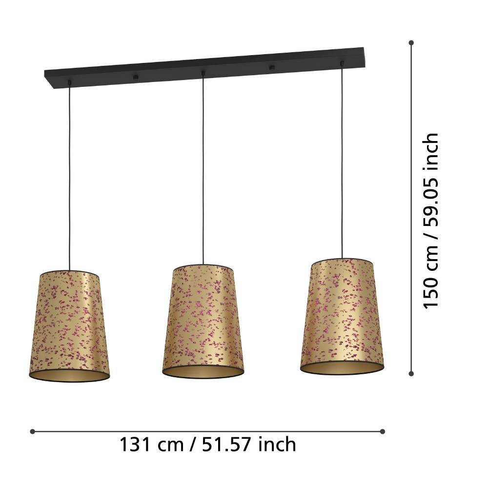 Eglo 390293 "CASTUERA" 150 Cm Yüksekliğinde Çelik Siyah Sarkıt Avize