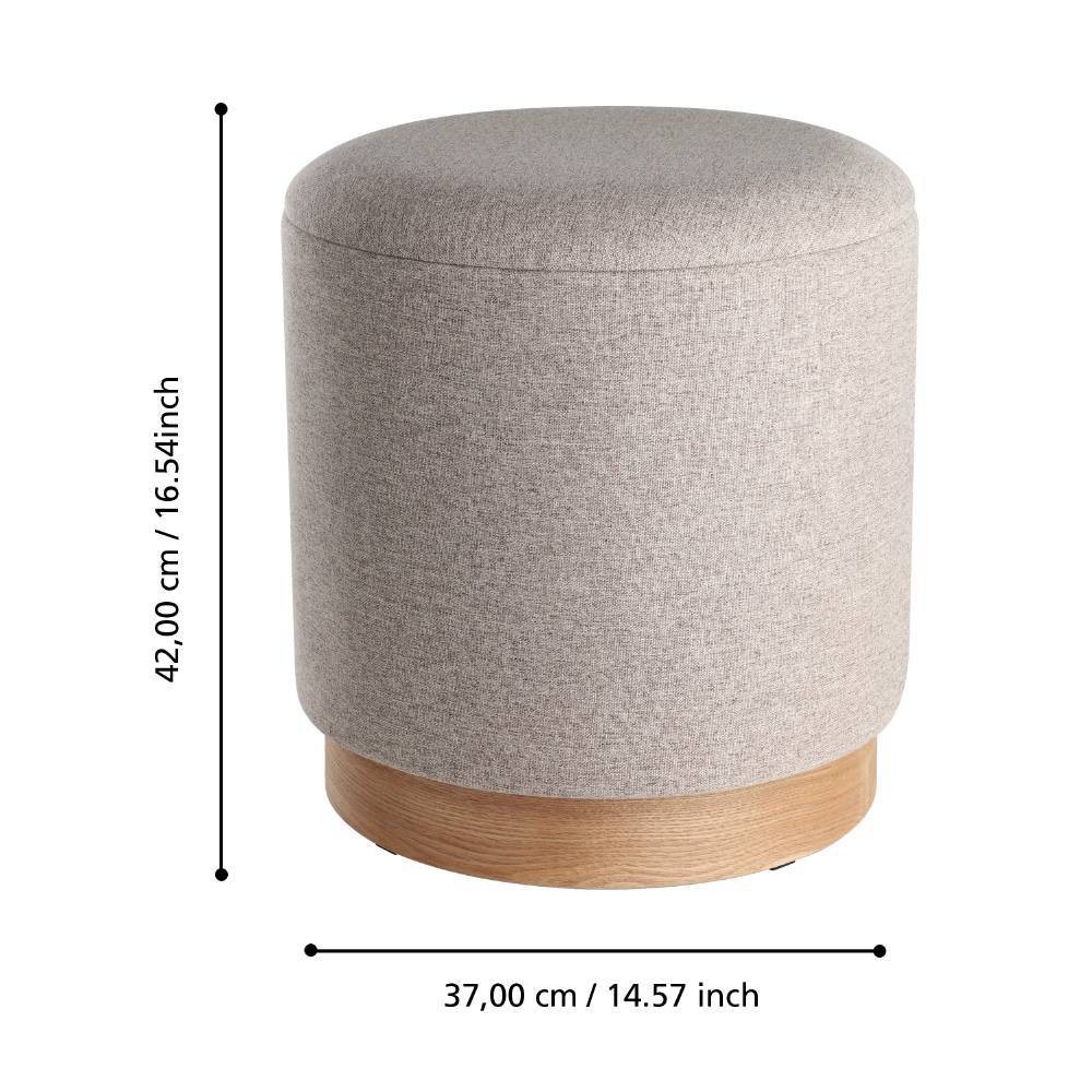 Eglo 424034 "MASHIKE" 42 Cm Yüksekliğinde 37 Cm Çapında Kahverengi Polyester Puf 2'Li Set
