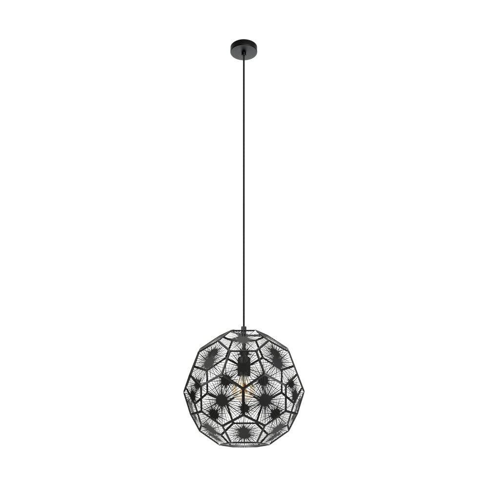 Eglo 39618 "SKOURA 1" 41 Cm Çapında Çelik Siyah Sarkıt Avize