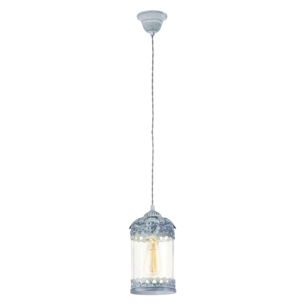 Eglo 49204 "LANGHAM" 110 Cm Yüksekliğinde Çelik Gri-Mavi Sarkıt Avize