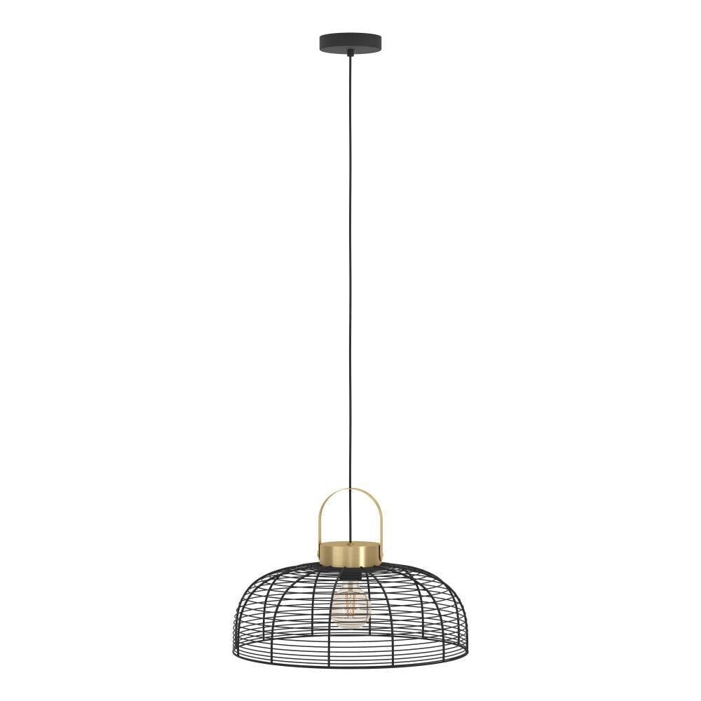Eglo 43964 "ROUNDHAM" 45 Cm Çapında Çelik Siyah, Fırçalanmış Pirinç Sarkıt Avize
