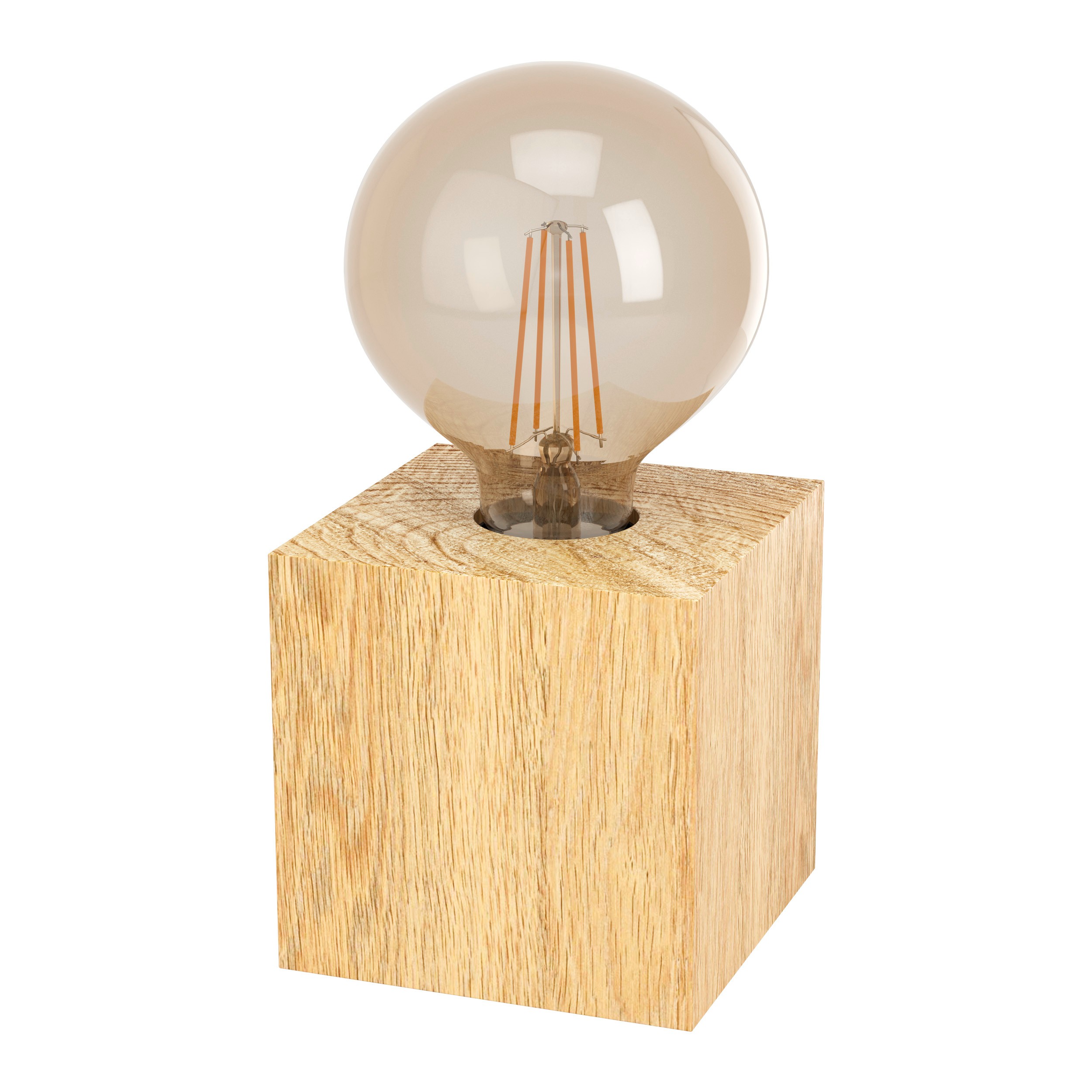 Eglo 43733 İç Mekan " Prestwıck 2 " Kahverengi Renk Ahşap Masa Lambası E27 Max: 1X40W En: 9,5 Cm