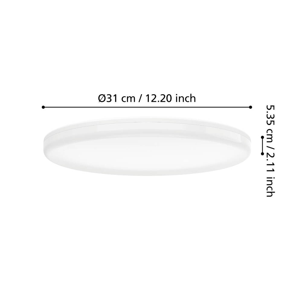 Eglo 901532 "CASTAGNETO" 31 Cm Çapında Beyaz Plastik Led Panel Ip54