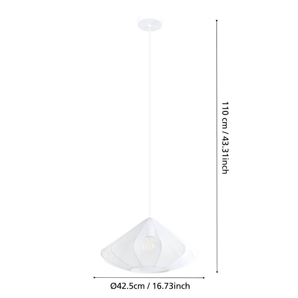Eglo 43997 "DOLWEN" 42,5 Cm Çapında Çelik Beyaz Sarkıt Avize