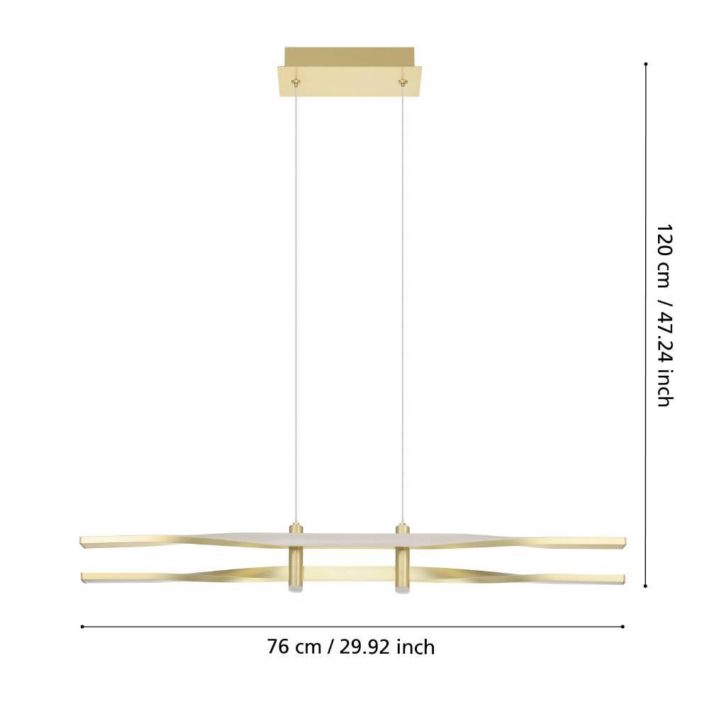 Eglo 901226 "COLMEAL" 120 Cm Yüksekliğinde Çelik, Alüminyum Fırçalanmış Pirinç Sarkıt Avize