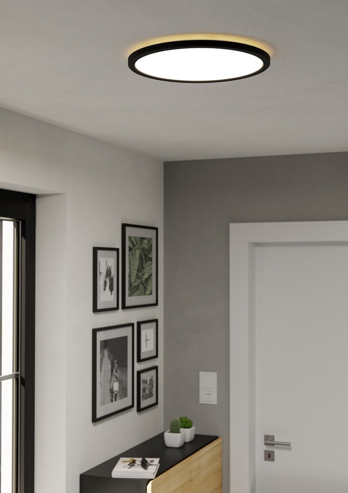 Eglo 901464 "ROVITO-Z" 38.9 Cm Çapında Siyah Plastik Led Panel Ip44