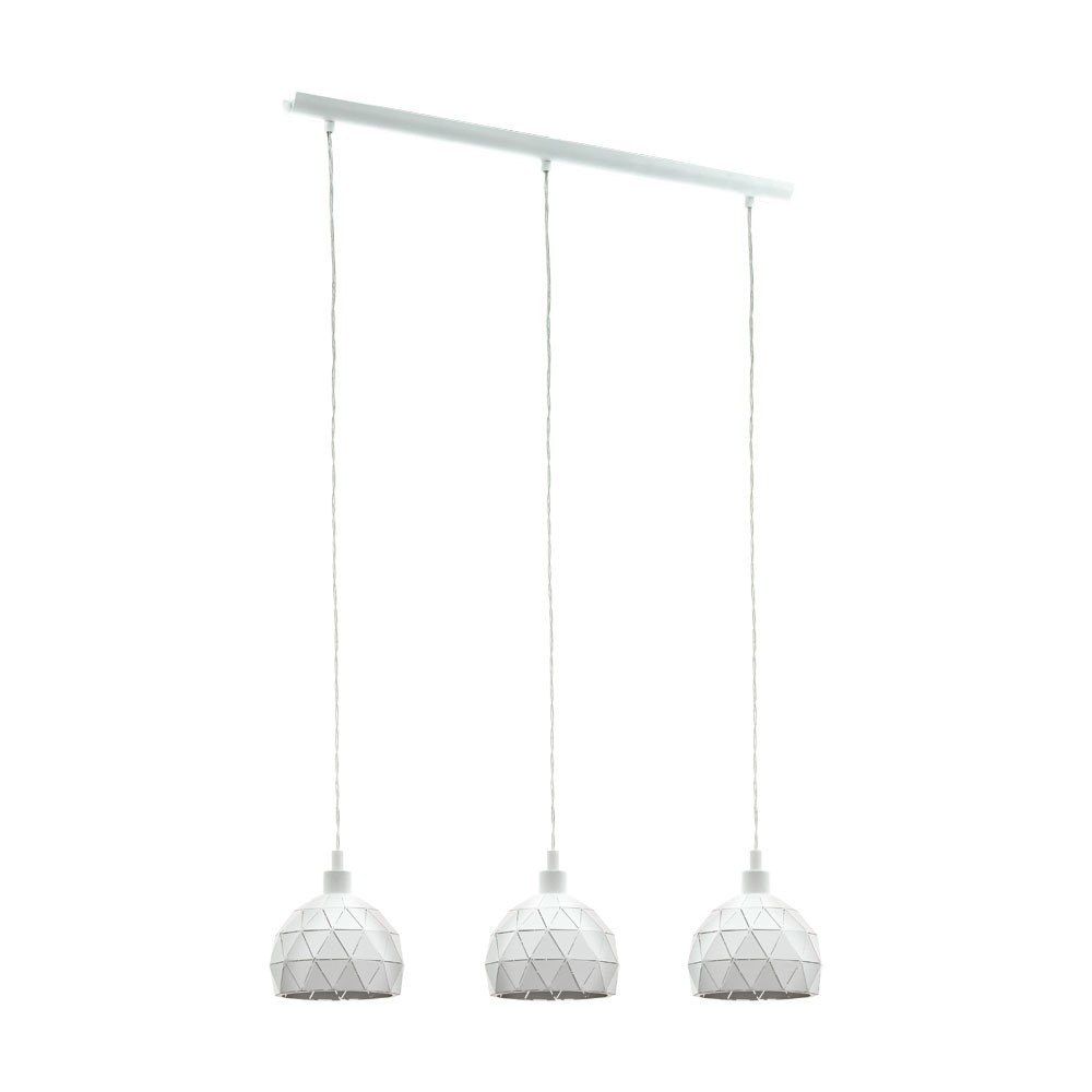 Eglo 97857 "ROCCAFORTE" 110 Cm Yüksekliğinde Çelik Beyaz Sarkıt Avize
