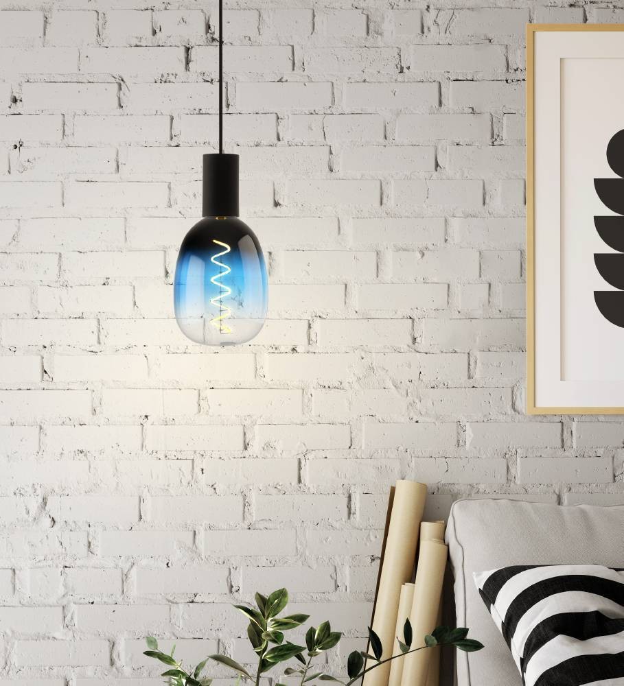 Eglo 110224 E27-Led-T120 Ampul 1X4W Siyah-Mavi-Şeffaf 2000K Dim Edilebilir