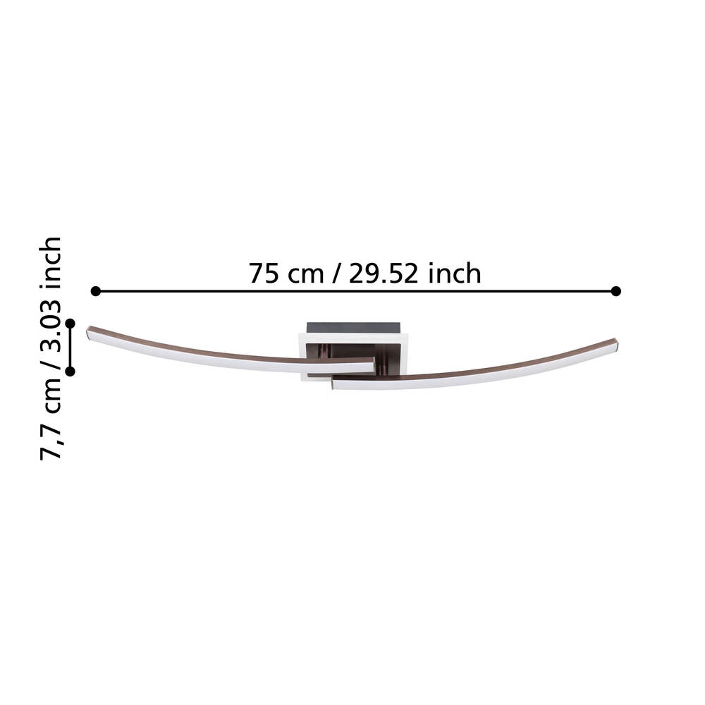 Eglo 901219 "LUNGOLAGO" 74 Cm Uzunluğunda Bronz Çelik Plastik Tavan Armatürü