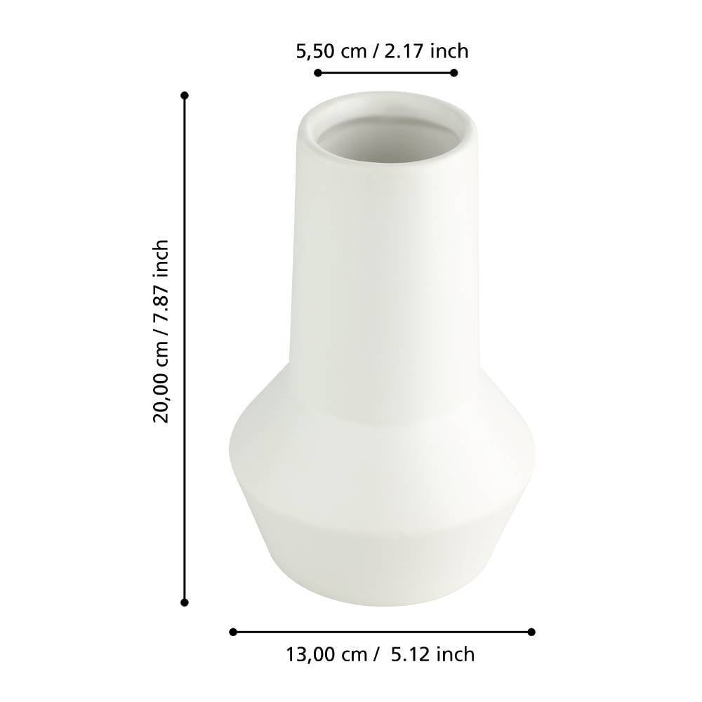 Eglo 421024 "HIRADO" 20 Cm Yüksekliğinde Beyaz Seramik Vazo